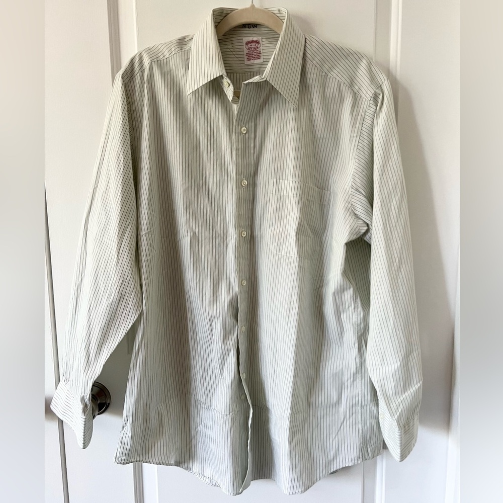 Brooks Brothers Vintage 90’s White With Black Pinstripe OCBD Size 16-4
